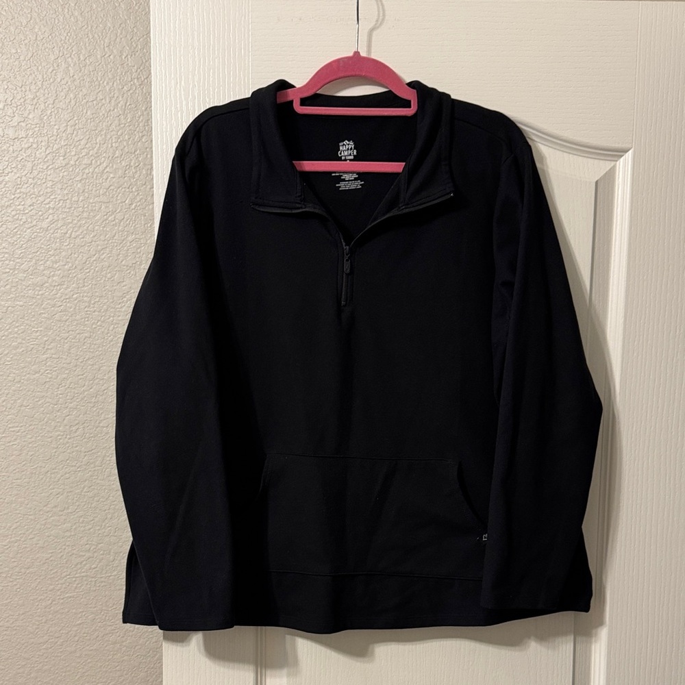 Torrid 2X Happy Camper Black Pullover 1/4 zip